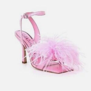Feather square toe pink heel